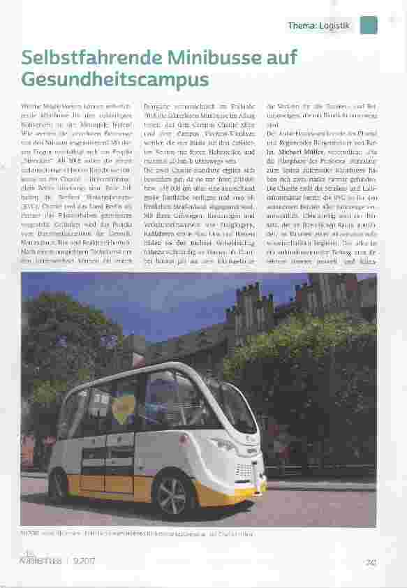 Vorschauseite 1: Selbstfahrende Minibusse auf Gesundheitscampus