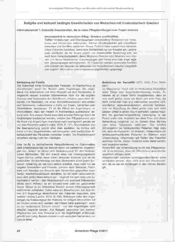 Vorschauseite 3: Herausforderungen in der palliativen Pflege von Menschen hinduistischer Glaubensrichtung
