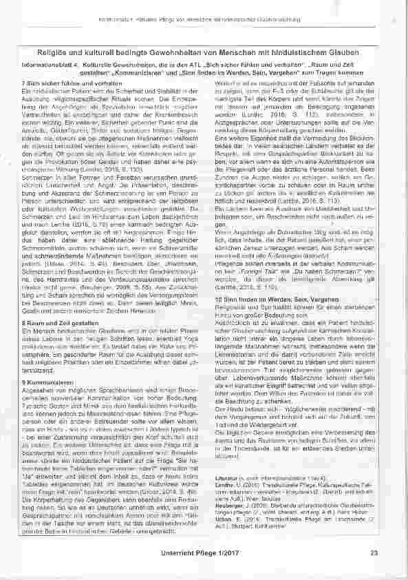 Vorschauseite 6: Herausforderungen in der palliativen Pflege von Menschen hinduistischer Glaubensrichtung