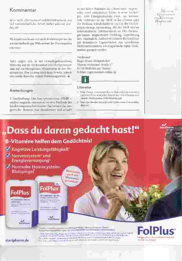 Vorschauseite 4: Der aktuelle Stand der Forschung zur Homöopathie Eine Zusannmenfassung