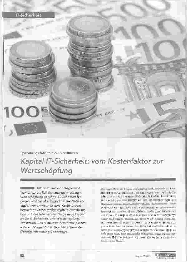 Vorschauseite 1: Kapital IT-Sicherheit: vom Kosten faktor zur Wertschöpfung