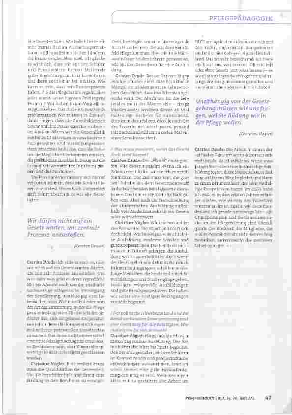Vorschauseite 2: Längst überfällig: Pflegeberufsgesetz