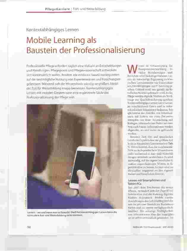 Vorschauseite 1: Kontextabhängiges Lernen Mobile Learning als Baustein der Professionalisierung
