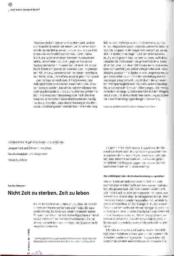 Vorschauseite 1: Nicht Zeit zu sterben, Zeit zu leben