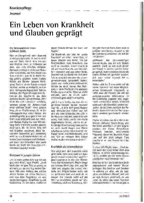 Vorschauseite 1: Ein Leben von Krankheit und Glauben geprägt