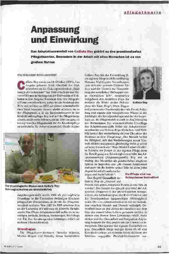 Vorschauseite 1: Anpassung und Einwirkung