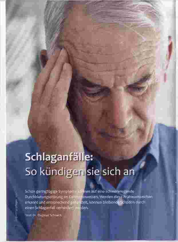 Vorschauseite 1: Schlaganfälle: So kündigen sie sich an
