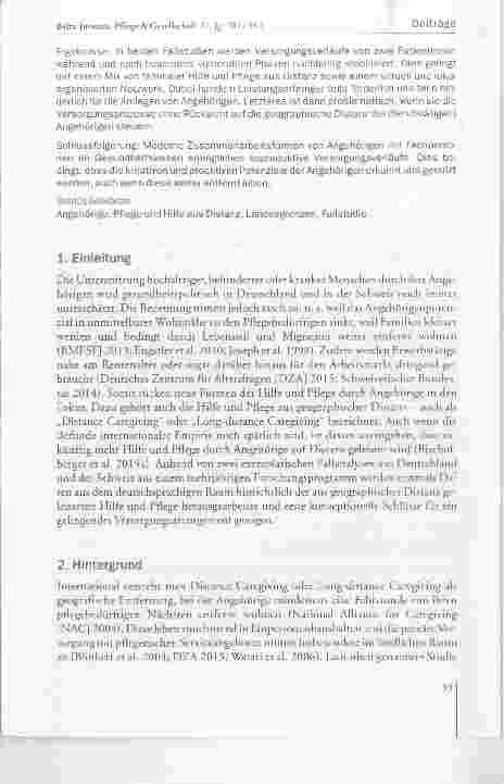 Vorschauseite 2: Pflegebedürftige Angehörige über Landesgrenzen hinweg unterstützen: Erkenntnisse aus zwei Fallstudien