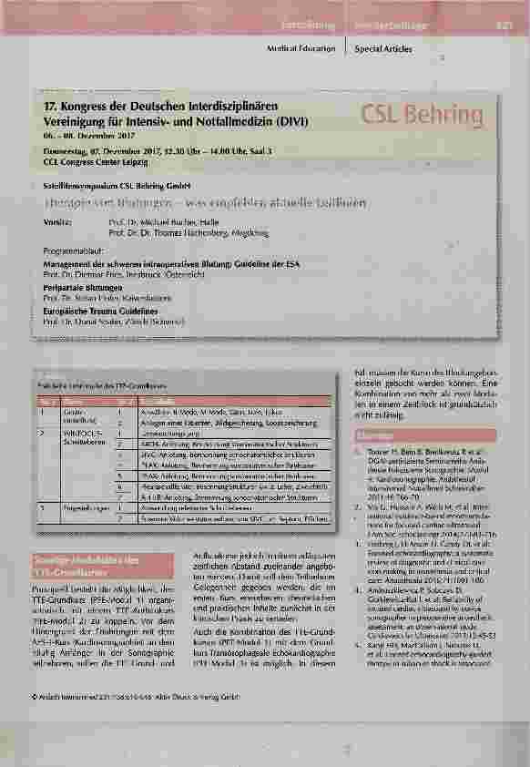 Vorschauseite 3: Perioperative fokussierte Echokardiographie Modul 1 Transthorakale Echokardiographie: Grundkurs