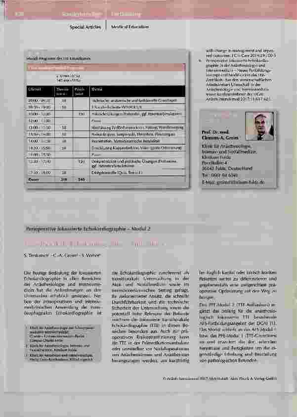 Vorschauseite 4: Perioperative fokussierte Echokardiographie Modul 1 Transthorakale Echokardiographie: Grundkurs