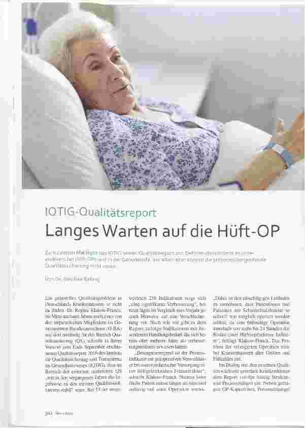 Vorschauseite 1: Langes Warten auf die Hüft-OP