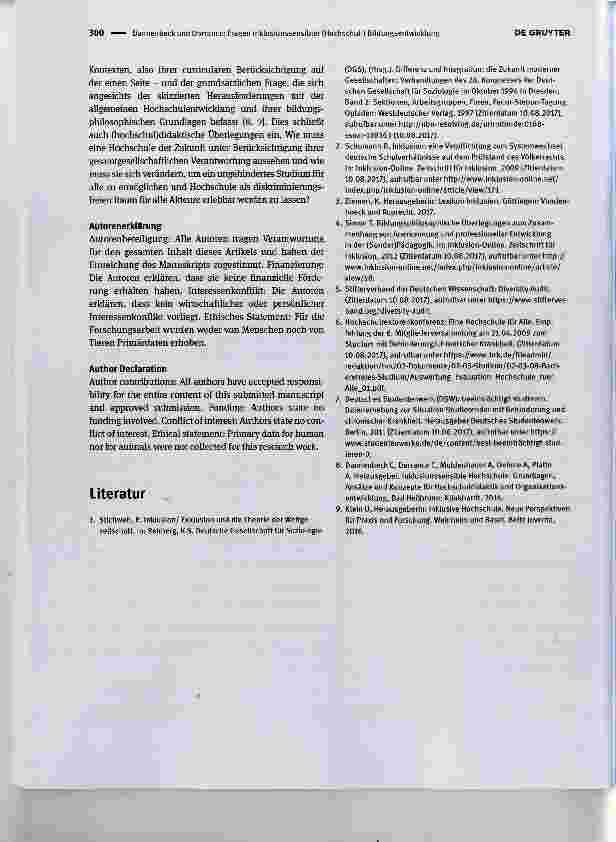 Vorschauseite 3: Fragen inklusionssensibler (Hochschul-) Bildungsentwicklung