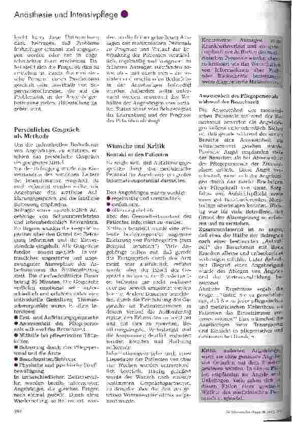 Vorschauseite 2: Die Intensivstation aus Sicht der Angehörigen Ergebnis von Befragungen