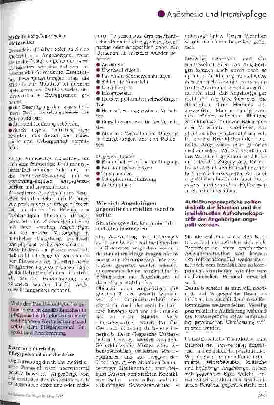 Vorschauseite 3: Die Intensivstation aus Sicht der Angehörigen Ergebnis von Befragungen