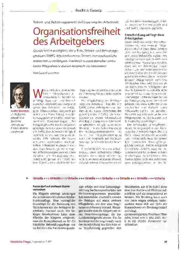Vorschauseite 1: Organisationsfreiheit des Arbeitgebers