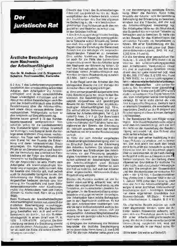 Vorschauseite 1: Ärztliche Bescheinigung zum Nachweis der Arbeitsunfähigkeit