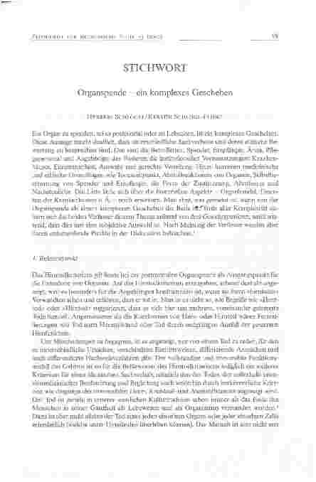 Vorschauseite 1: STICHWORT - Organspende - ein komplexes Geschehen