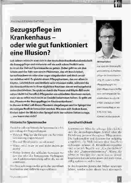 Vorschauseite 1: Bezugspflege im Krankenhaus - oder wie gut funktioniert eine Illusion?