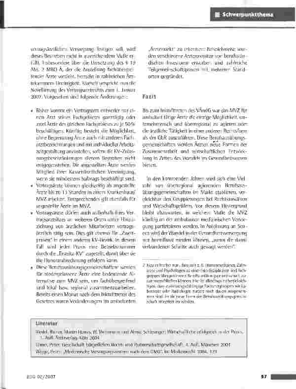 Vorschauseite 6: Die Versorgungslandschaft ändertsich - Rechtliche Rahmenbedingungen für MVZ