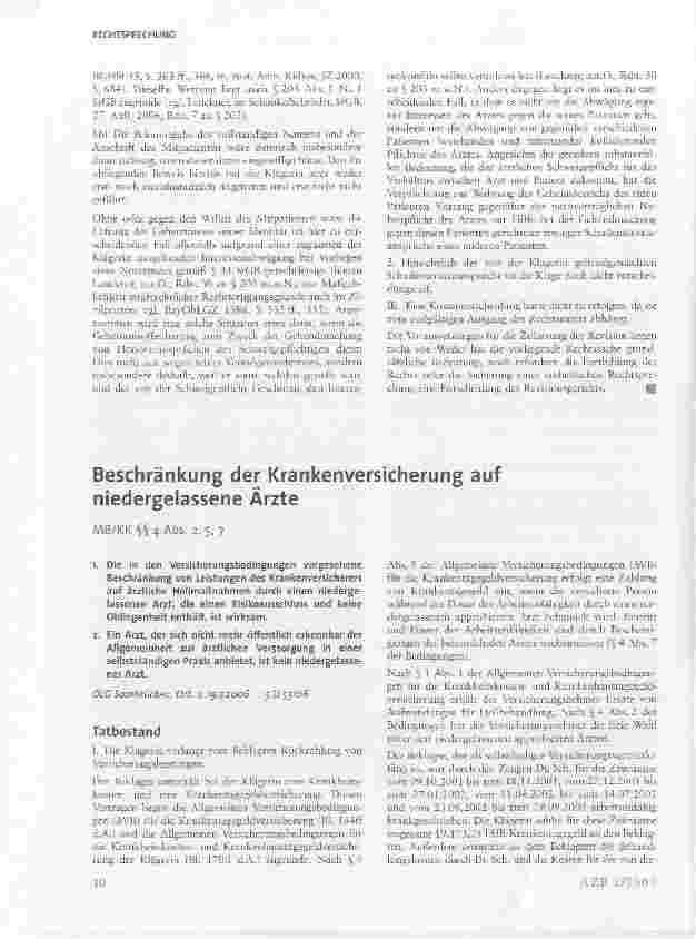 Vorschauseite 3: Unfall bei ärztlich verordneter Gruppen-Tanztherapie: Keine Verpflichtung des Arztes gegenüber dem geschädigten Patienten zur Auskunft über die Identität des unfallverursachenden…