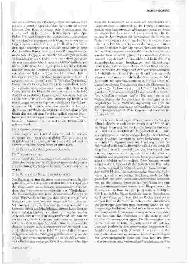 Vorschauseite 3: Mitgliedschaft einer Apothekerkammer in der ABDA ist zulässig