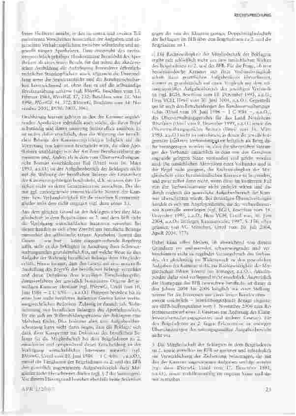 Vorschauseite 5: Mitgliedschaft einer Apothekerkammer in der ABDA ist zulässig