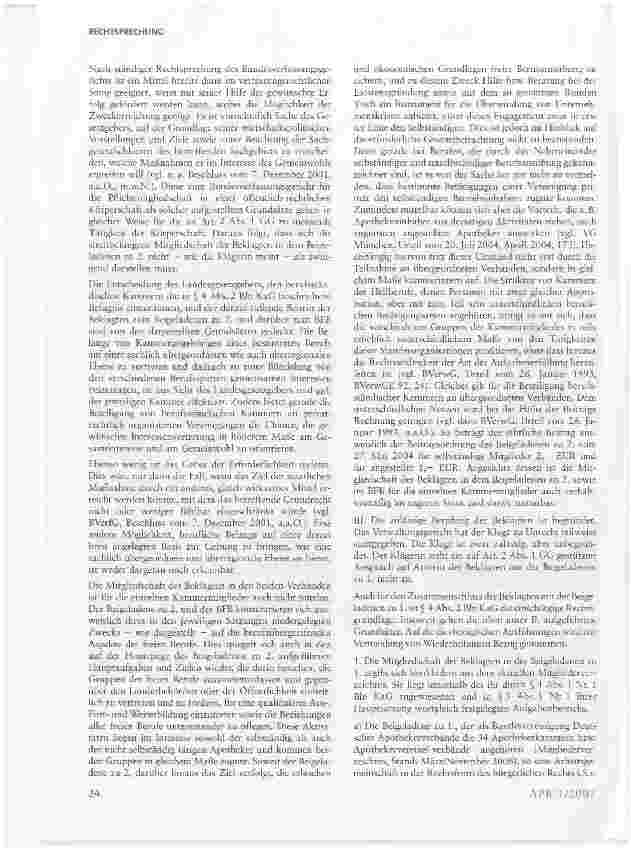 Vorschauseite 6: Mitgliedschaft einer Apothekerkammer in der ABDA ist zulässig