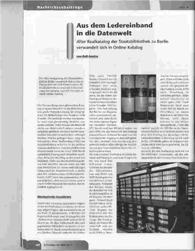 Vorschauseite 1: Aus dem Ledereinband in die Datenwelt