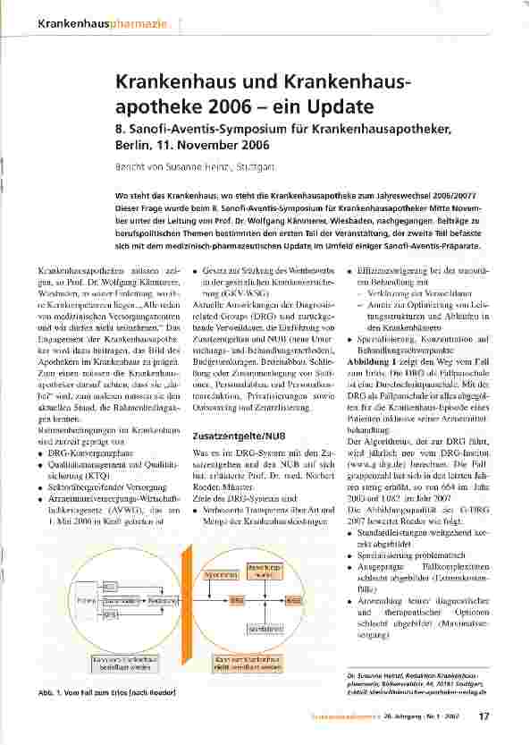 Vorschauseite 1: Krankenhaus und Krankenhausapotheke 2006 - ein Update