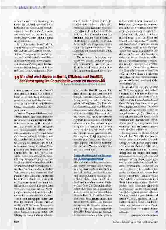 Vorschauseite 5: RATIONIERUNG IM GESUNDHEITSWESENGrenzen für den Fortschritt