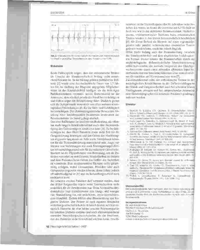 Vorschauseite 3: Der orthostatische Tremor - eine gelegentliche Ursache der Standund Gangunsicherheit in der neurologischenRehabilitation
