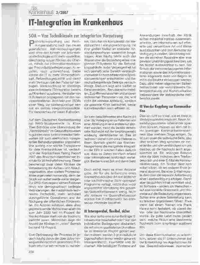 Vorschauseite 1: SOA - Von Technikinseln zur integrierten Vernetzung