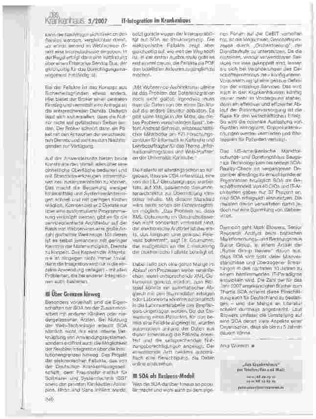 Vorschauseite 3: SOA - Von Technikinseln zur integrierten Vernetzung