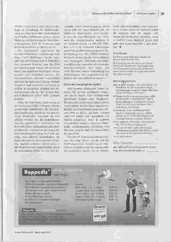 Vorschauseite 4: Kleiner Pieks - großer StreitDie Diskussion um Nutzen und Risiko von Impfungen
