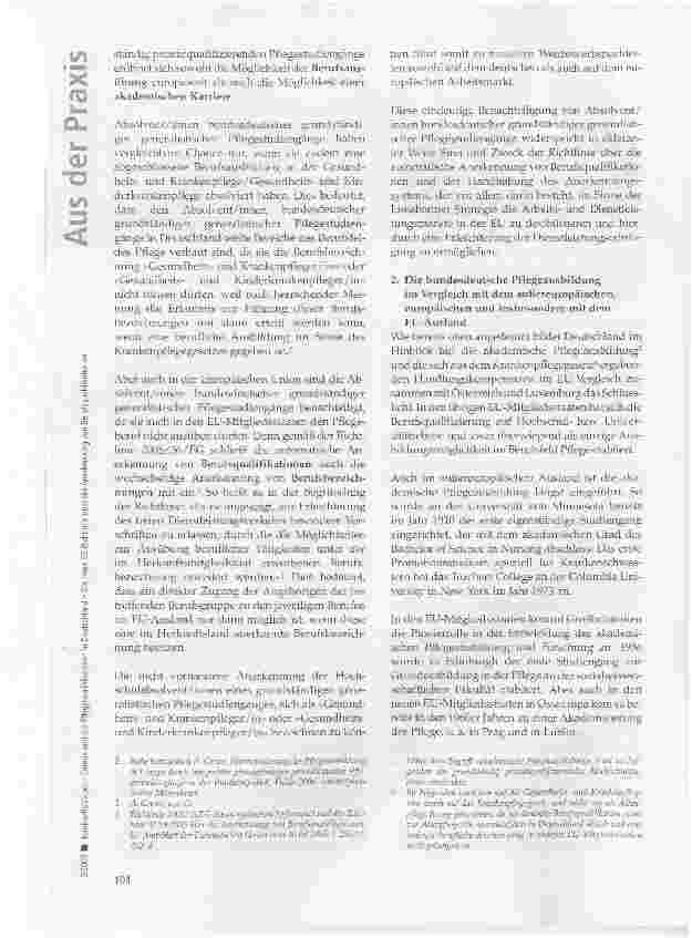 Vorschauseite 2: Europa und die Pflegequalifikationen in Deutschland - Die neue EG-Richtlinie über die Anerkennung von Berufsqualifikationen (2. Teil)