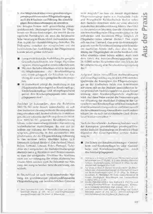 Vorschauseite 5: Europa und die Pflegequalifikationen in Deutschland - Die neue EG-Richtlinie über die Anerkennung von Berufsqualifikationen (2. Teil)