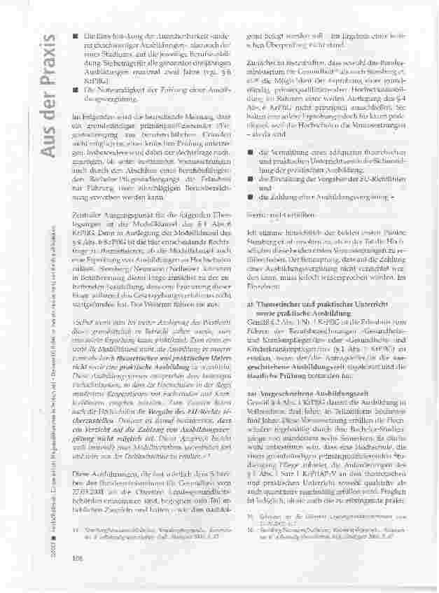 Vorschauseite 6: Europa und die Pflegequalifikationen in Deutschland - Die neue EG-Richtlinie über die Anerkennung von Berufsqualifikationen (2. Teil)