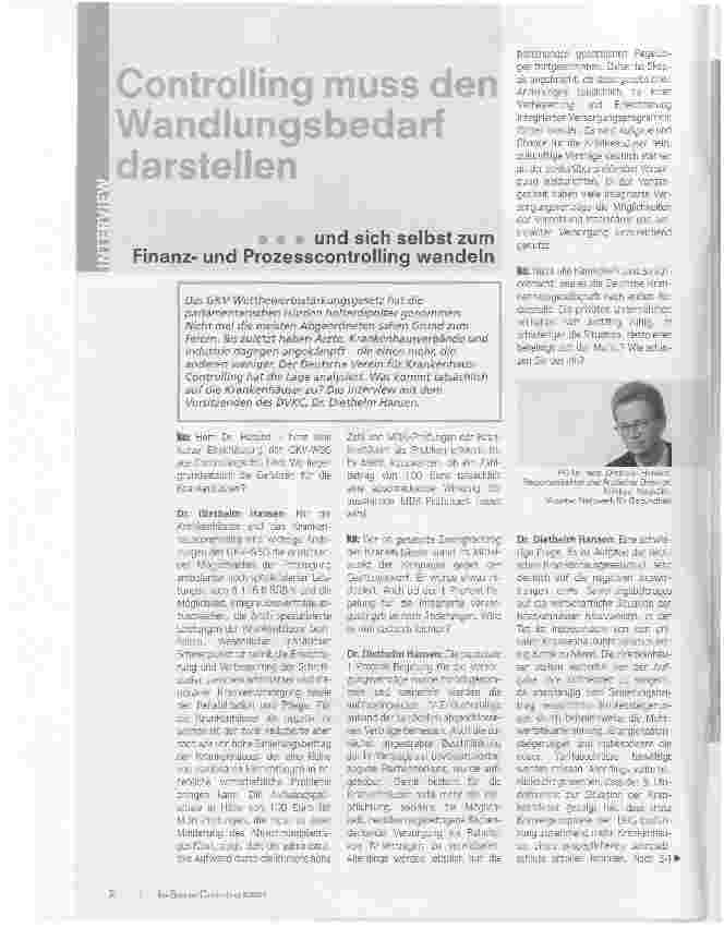 Vorschauseite 1: Controlling muss den Wandlungsbedarf darstellen