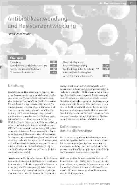Vorschauseite 1: Antibiotikaanwendung und Resistenzentwicklung