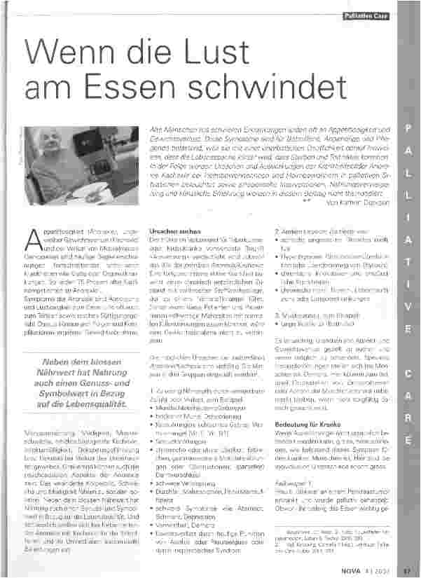 Vorschauseite 1: Wenn die Lust am Essen schwindet