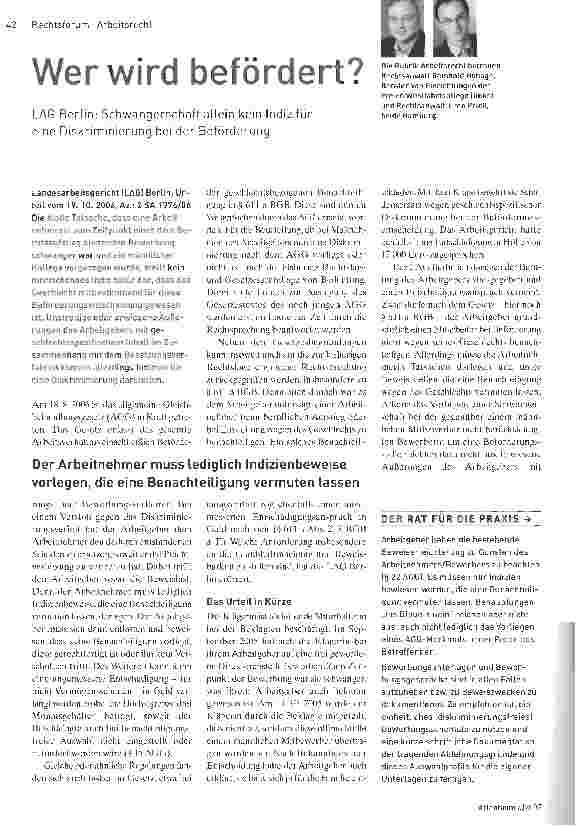 Vorschauseite 1: Wer wird befördert?