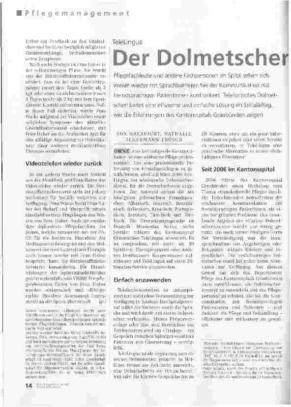 Vorschauseite 1: TeleLingua - Der Dolmetscher sitzt am Telefon