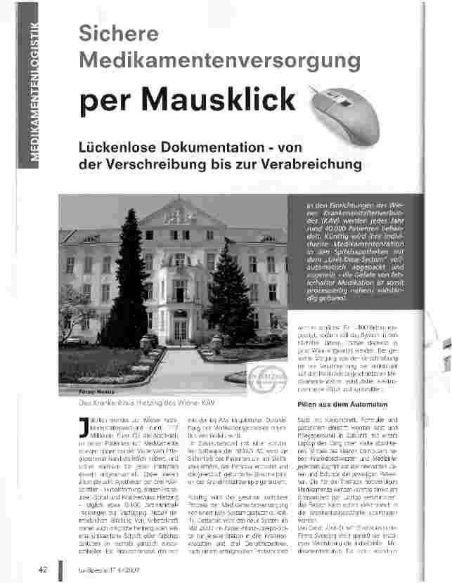 Vorschauseite 1: Sichere Medikamentenversorgung per Mausklick
