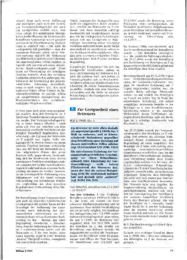 Vorschauseite 1: Zur Geeignetheit eines Betreuers