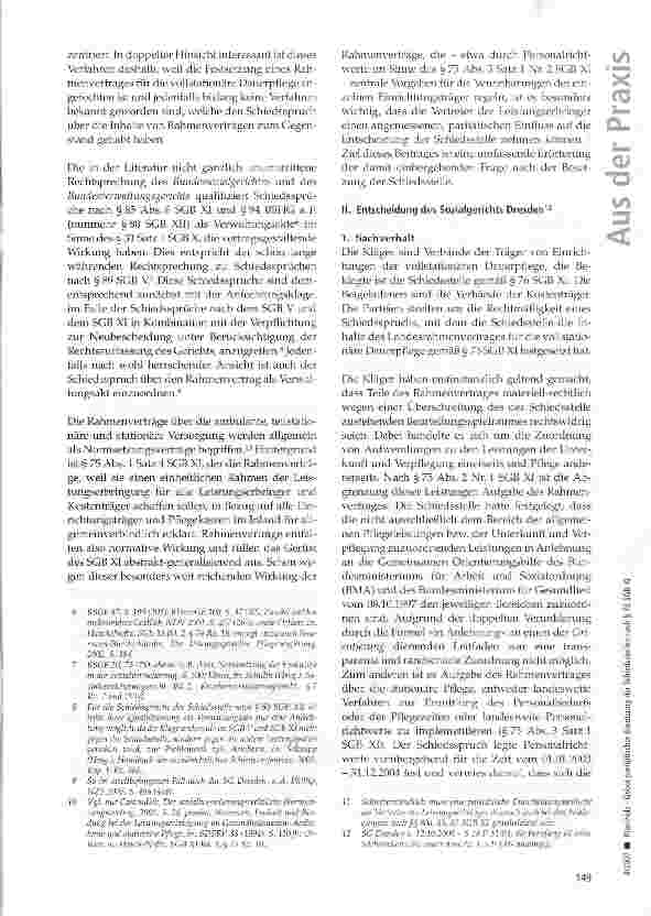 Vorschauseite 2: Zum Gebot paritätischer Besetzung der Schiedsstellen nach § 76 SGB XI