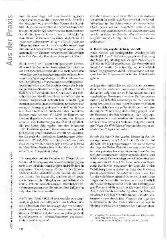 Vorschauseite 5: Zum Gebot paritätischer Besetzung der Schiedsstellen nach § 76 SGB XI