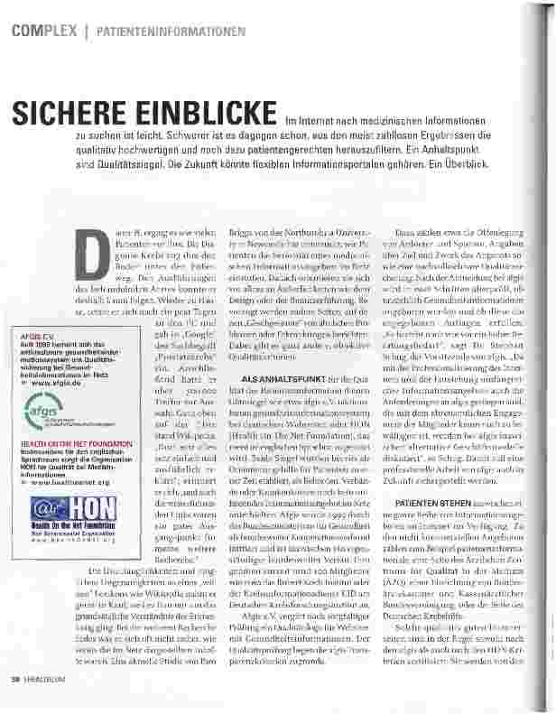 Vorschauseite 1: SICHERE EINBLICKE