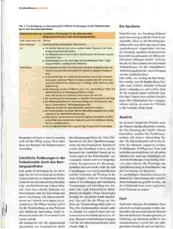 Vorschauseite 5: Der Apotheker als Teil des therapeutischen Teams - Wunsch oder Realität?