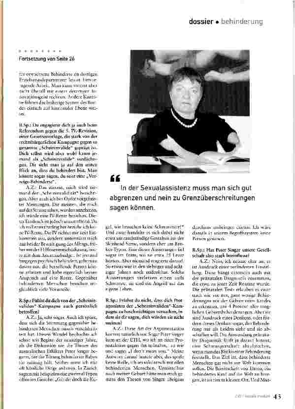 Vorschauseite 6: Zentral ist für mich die Selbstbestimmung