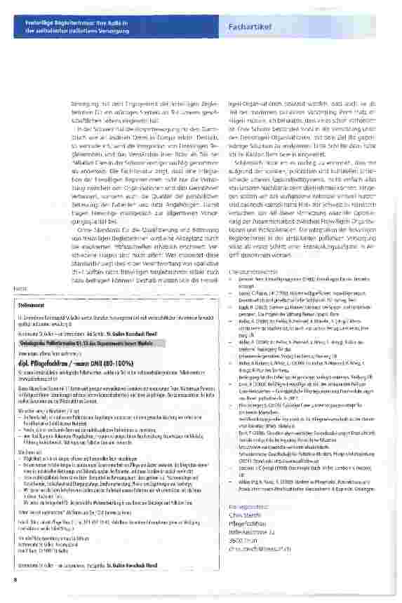 Vorschauseite 4: Freiwillige Begleiterinnen: Ihre Rolle in der ambulanten palliativen Versorgung